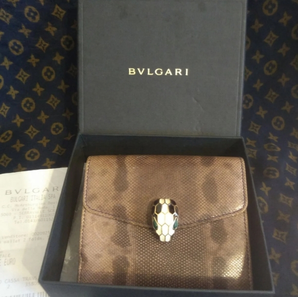 Bvlgari Serpanti Brown Python wallet - Picture 1 of 12
